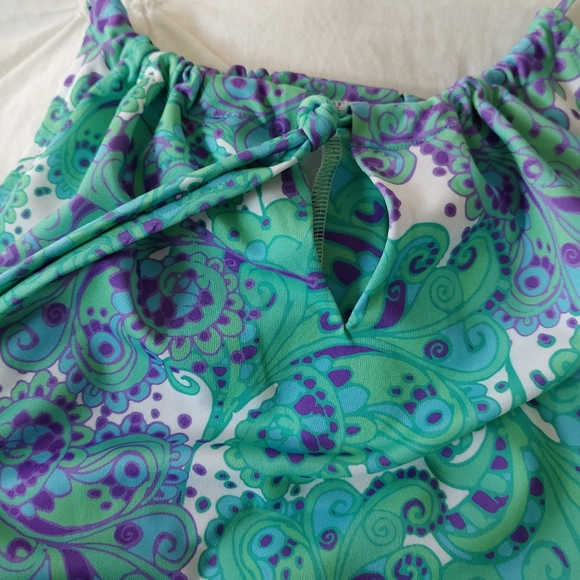 Maxime Zeaberg Toronto blue green paisley printed maxi dress. Size 1 (M) - Picture 13 of 15